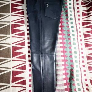 Versace vintage black leather pants